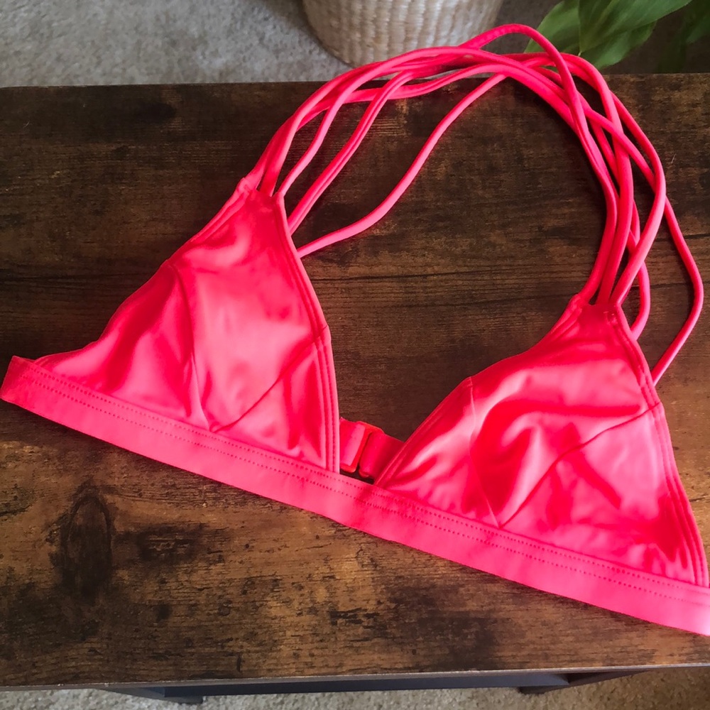 Bright pink bikini top